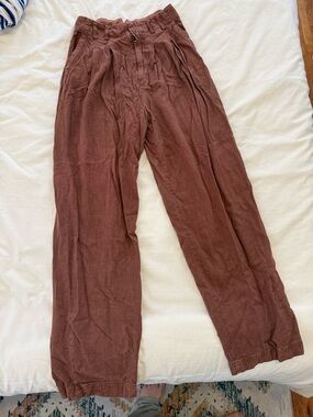 Free People High-Waist linen blend pants